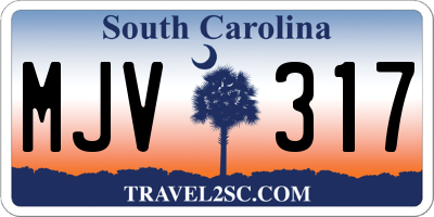 SC license plate MJV317