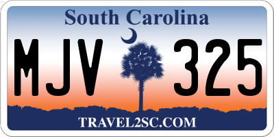 SC license plate MJV325