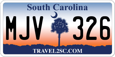 SC license plate MJV326