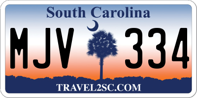SC license plate MJV334