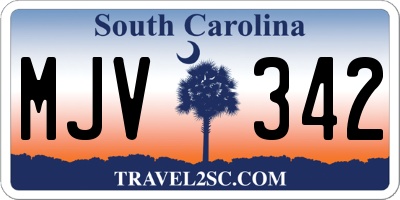 SC license plate MJV342