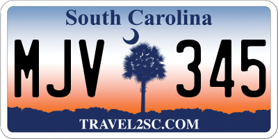 SC license plate MJV345