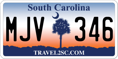 SC license plate MJV346