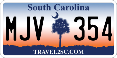 SC license plate MJV354