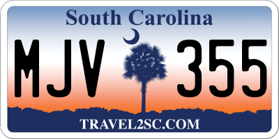 SC license plate MJV355