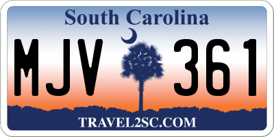 SC license plate MJV361