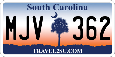 SC license plate MJV362