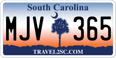 SC license plate MJV365