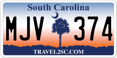 SC license plate MJV374