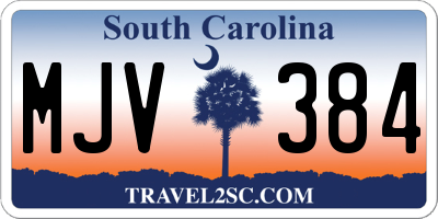 SC license plate MJV384