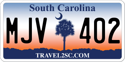 SC license plate MJV402