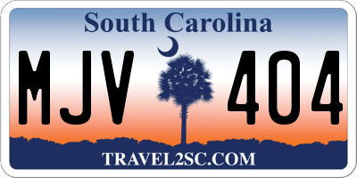 SC license plate MJV404
