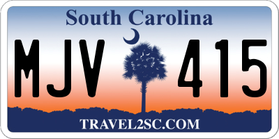 SC license plate MJV415