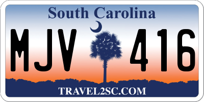 SC license plate MJV416