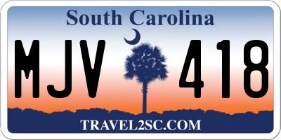 SC license plate MJV418