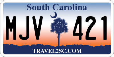 SC license plate MJV421