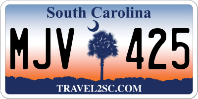 SC license plate MJV425