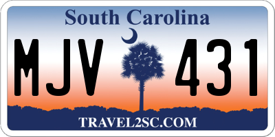 SC license plate MJV431