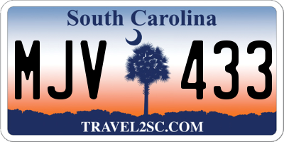 SC license plate MJV433
