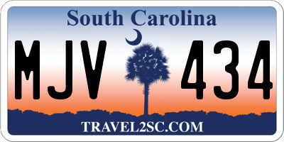 SC license plate MJV434