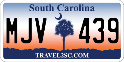 SC license plate MJV439