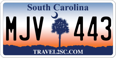 SC license plate MJV443