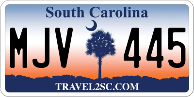 SC license plate MJV445