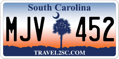 SC license plate MJV452
