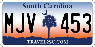 SC license plate MJV453