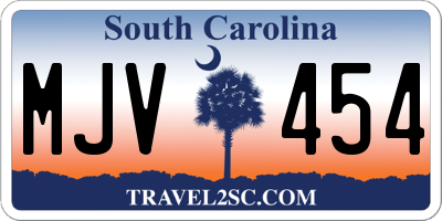 SC license plate MJV454