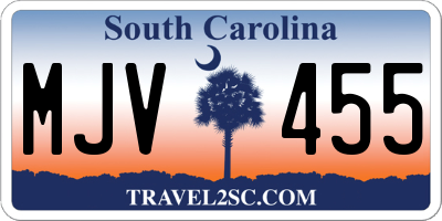 SC license plate MJV455