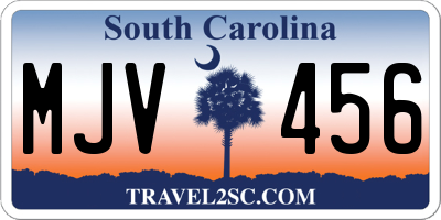 SC license plate MJV456