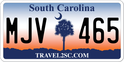 SC license plate MJV465