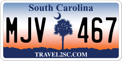 SC license plate MJV467