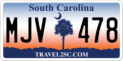 SC license plate MJV478