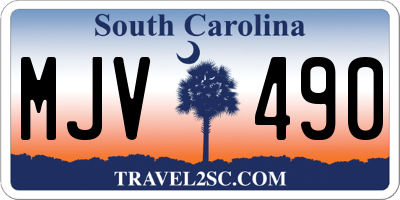 SC license plate MJV490