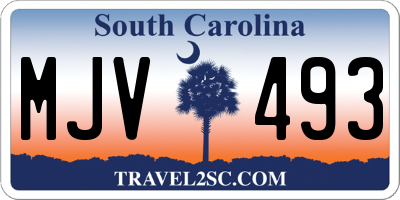 SC license plate MJV493