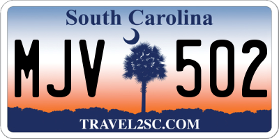 SC license plate MJV502