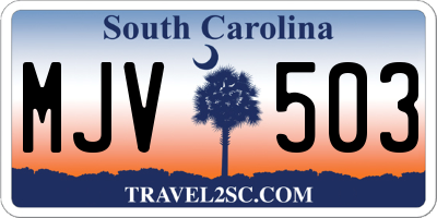 SC license plate MJV503