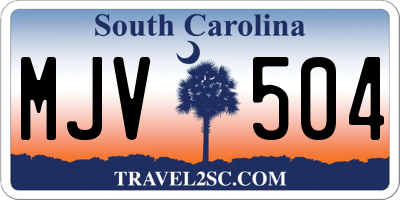 SC license plate MJV504