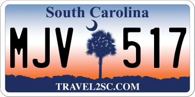 SC license plate MJV517