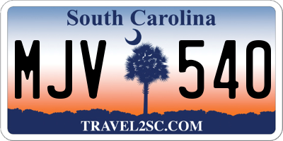 SC license plate MJV540