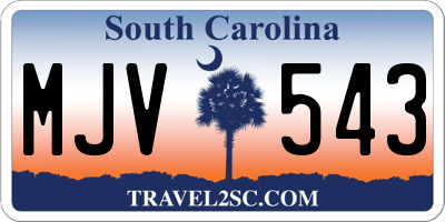 SC license plate MJV543
