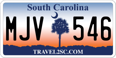 SC license plate MJV546