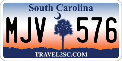 SC license plate MJV576