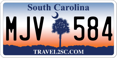 SC license plate MJV584