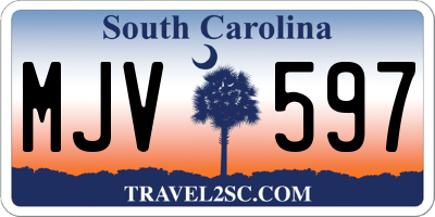 SC license plate MJV597