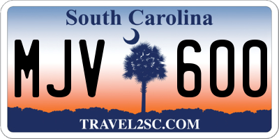 SC license plate MJV600