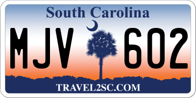 SC license plate MJV602
