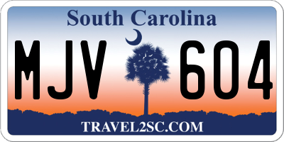 SC license plate MJV604